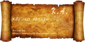 Kányi Attila névjegykártya